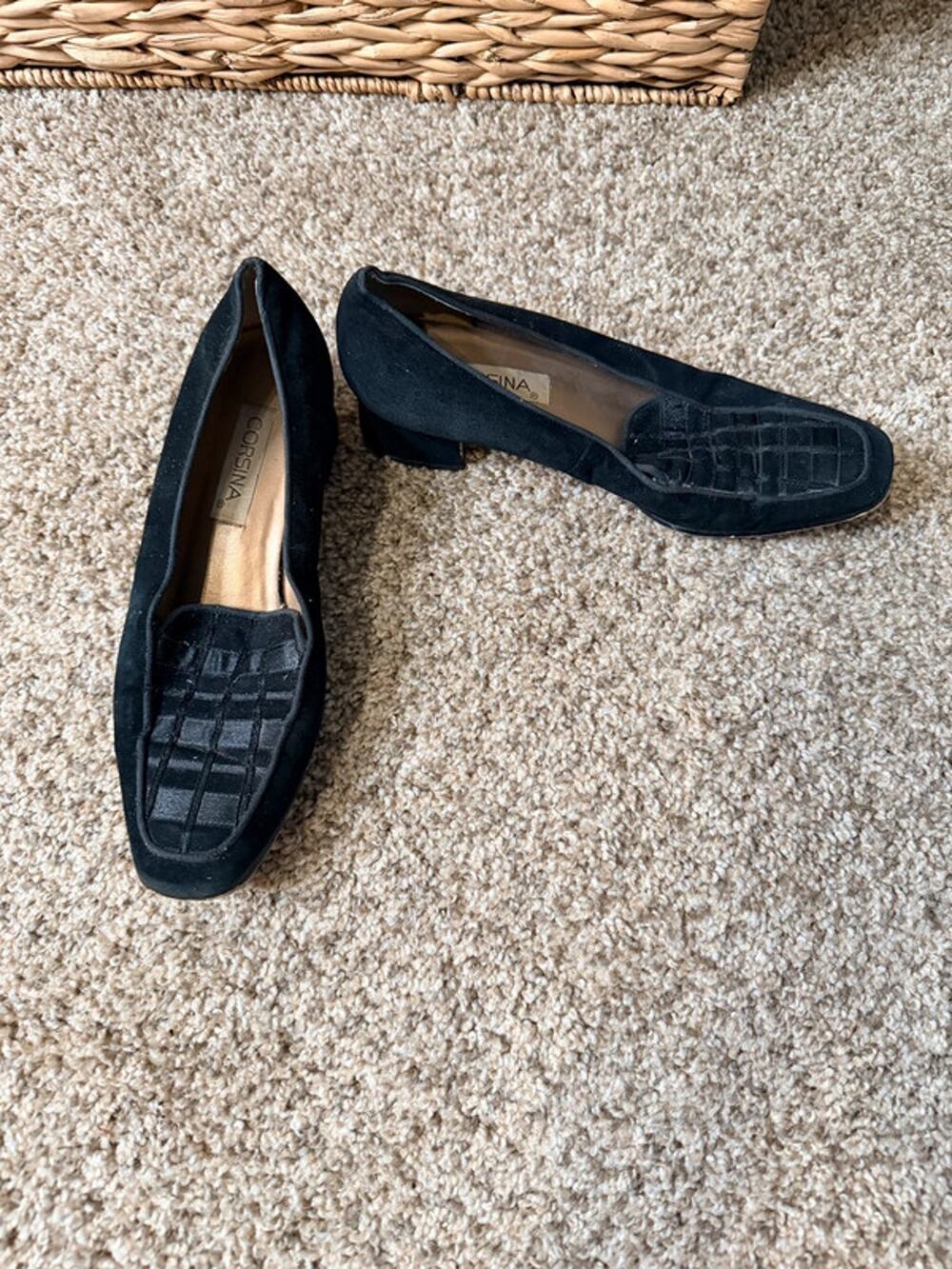 Corsina black braid loafers 7.5 vintage 415